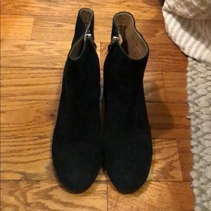 Black suede booties